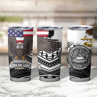 Talofa American Samoa Flag Day Tumbler Cup Bald Eagle Polynesian Tattoo LT14 - Polynesian Pride