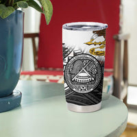 Talofa American Samoa Flag Day Tumbler Cup Bald Eagle Polynesian Tattoo LT14 - Polynesian Pride