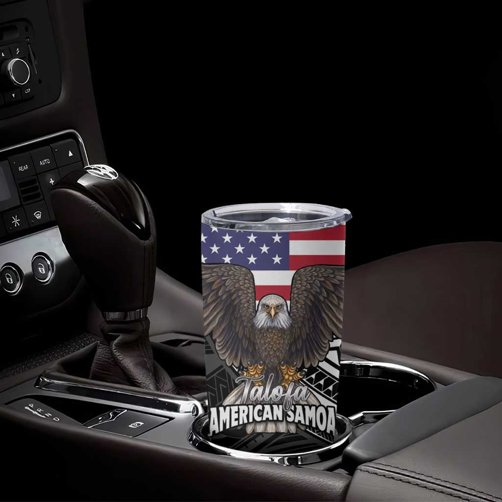 Talofa American Samoa Flag Day Tumbler Cup Bald Eagle Polynesian Tattoo LT14 - Polynesian Pride