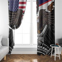 Talofa American Samoa Flag Day Window Curtain Bald Eagle Polynesian Tattoo