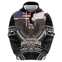 Talofa American Samoa Flag Day Zip Hoodie Bald Eagle Polynesian Tattoo