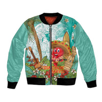 Hawaii Cinco de Mayo Bomber Jacket Chili Pepper Hula Girl Tropical Vibes LT14 Unisex Turquoise - Polynesian Pride