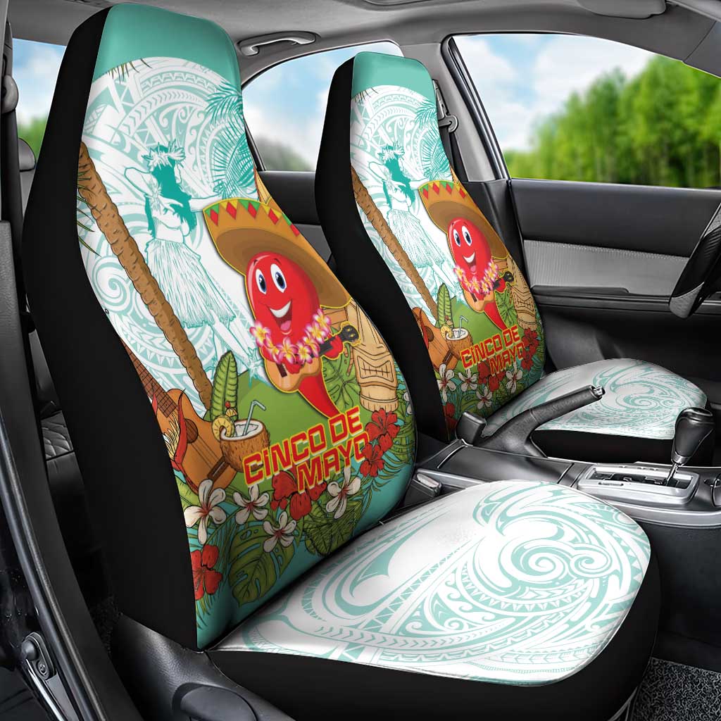 Hawaii Cinco de Mayo Car Seat Cover Chili Pepper Hula Girl Tropical Vibes