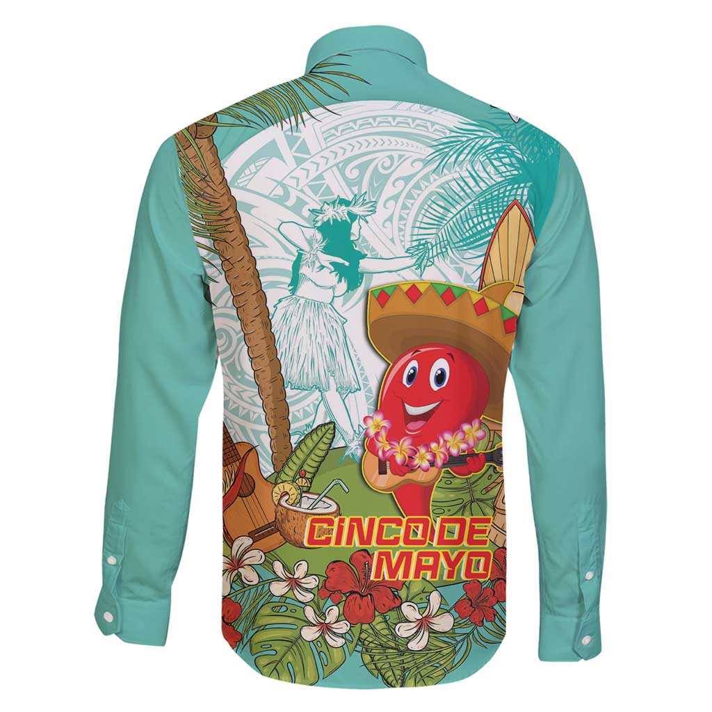 Hawaii Cinco de Mayo Family Matching Off Shoulder Maxi Dress and Hawaiian Shirt Chili Pepper Hula Girl Tropical Vibes