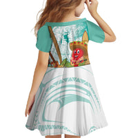 Hawaii Cinco de Mayo Family Matching Short Sleeve Bodycon Dress and Hawaiian Shirt Chili Pepper Hula Girl Tropical Vibes