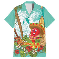 Hawaii Cinco de Mayo Family Matching Short Sleeve Bodycon Dress and Hawaiian Shirt Chili Pepper Hula Girl Tropical Vibes