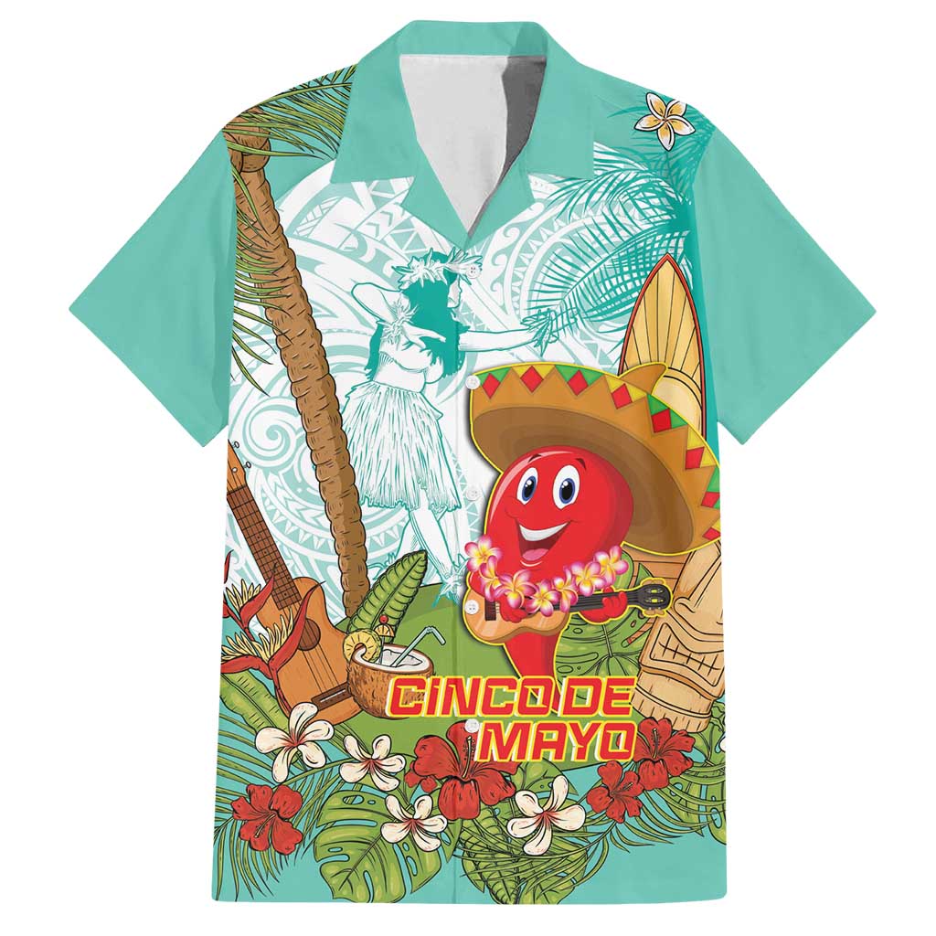 Hawaii Cinco de Mayo Family Matching Tank Maxi Dress and Hawaiian Shirt Chili Pepper Hula Girl Tropical Vibes