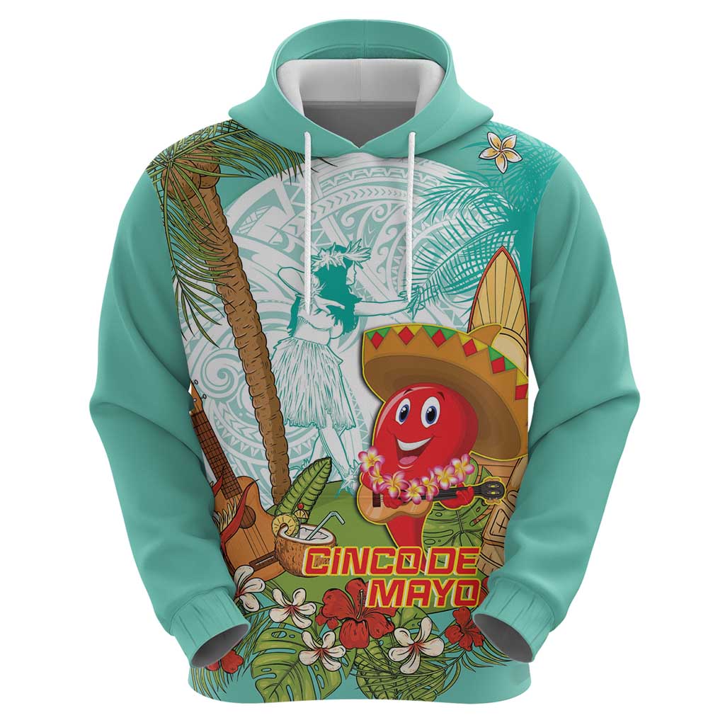 Hawaii Cinco de Mayo Hoodie Chili Pepper Hula Girl Tropical Vibes