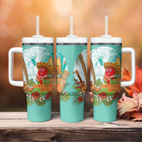 Hawaii Cinco de Mayo Tumbler With Handle Chili Pepper Hula Girl Tropical Vibes