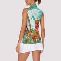 Hawaii Cinco de Mayo Women Sleeveless Polo Shirt Chili Pepper Hula Girl Tropical Vibes