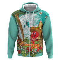 Hawaii Cinco de Mayo Zip Hoodie Chili Pepper Hula Girl Tropical Vibes LT14 Zip Hoodie Turquoise - Polynesian Pride