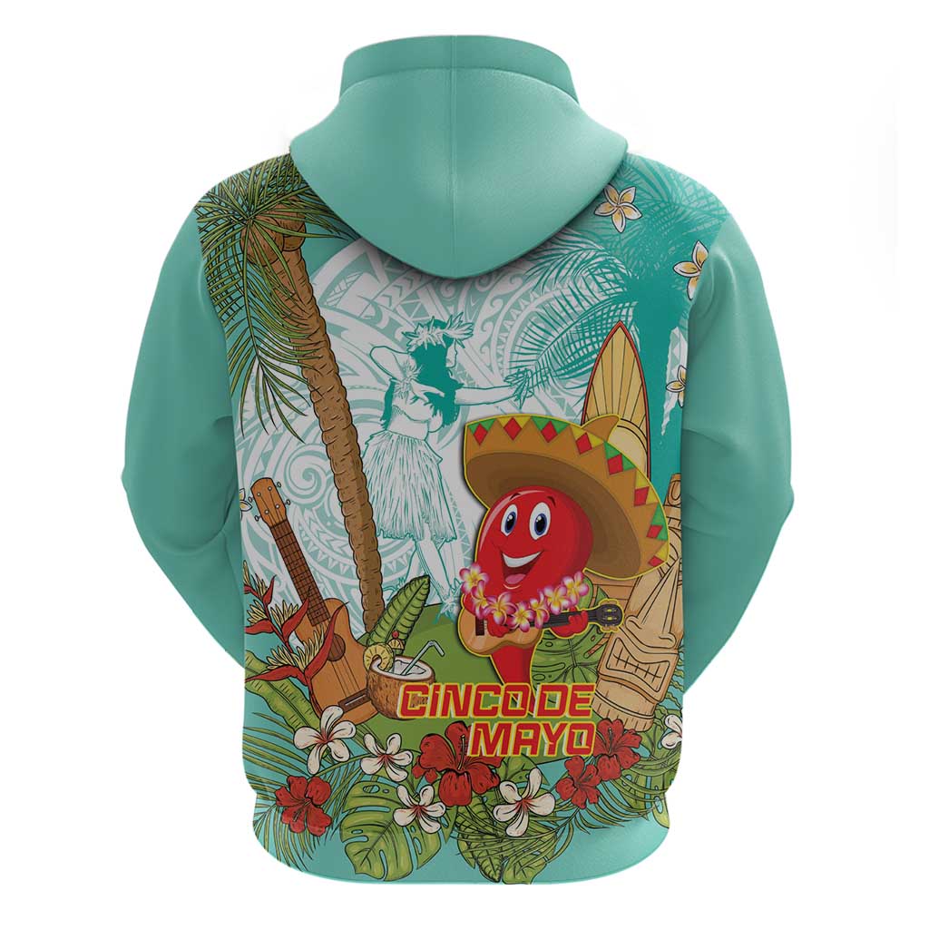 Hawaii Cinco de Mayo Zip Hoodie Chili Pepper Hula Girl Tropical Vibes LT14 - Polynesian Pride