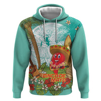 Hawaii Cinco de Mayo Zip Hoodie Chili Pepper Hula Girl Tropical Vibes LT14 Pullover Hoodie Turquoise - Polynesian Pride