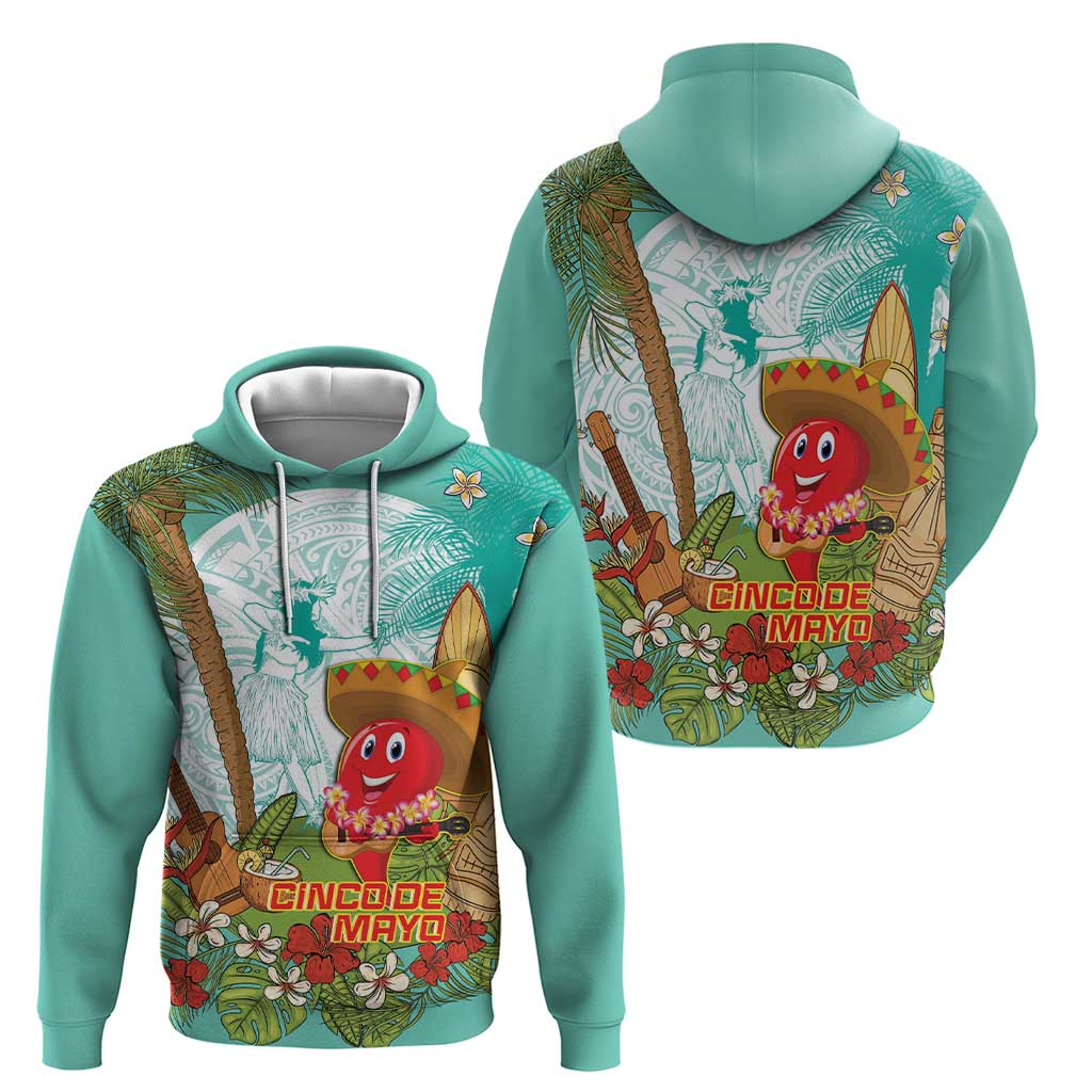 Hawaii Cinco de Mayo Zip Hoodie Chili Pepper Hula Girl Tropical Vibes LT14 - Polynesian Pride