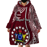 Personalised June 15 Mangaia Gospel Day Mangaia Cook Islands Wearable Blanket Hoodie Maroon Version LT14 - Polynesian Pride