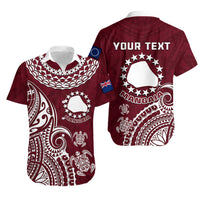 Personalised Mangaia Cook Islands Hawaiian Shirt Polynesian Sea Turtle LT14 Maroon - Polynesian Pride
