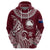 Custom Mangaia Cook Islands Hoodie Polynesian Sea Turtle LT14 Zip Hoodie Maroon - Polynesian Pride