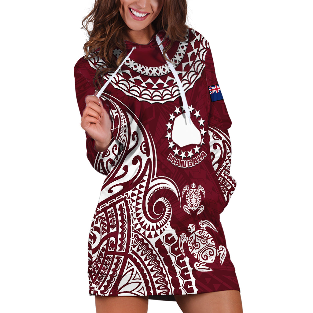 Personalised Mangaia Cook Islands Hoodie Dress Polynesian Sea Turtle LT14 - Polynesian Pride