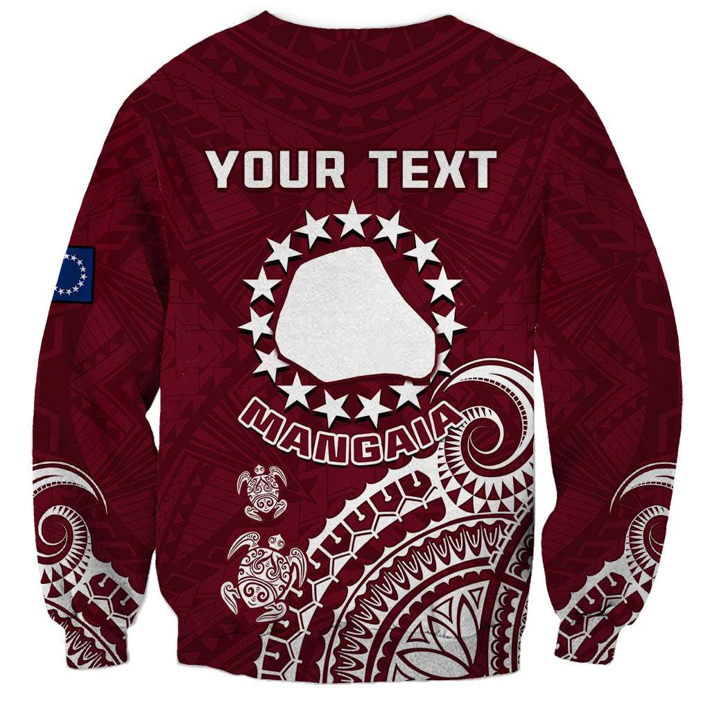 Personalised Mangaia Cook Islands Sweatshirt Polynesian Sea Turtle LT14 - Polynesian Pride