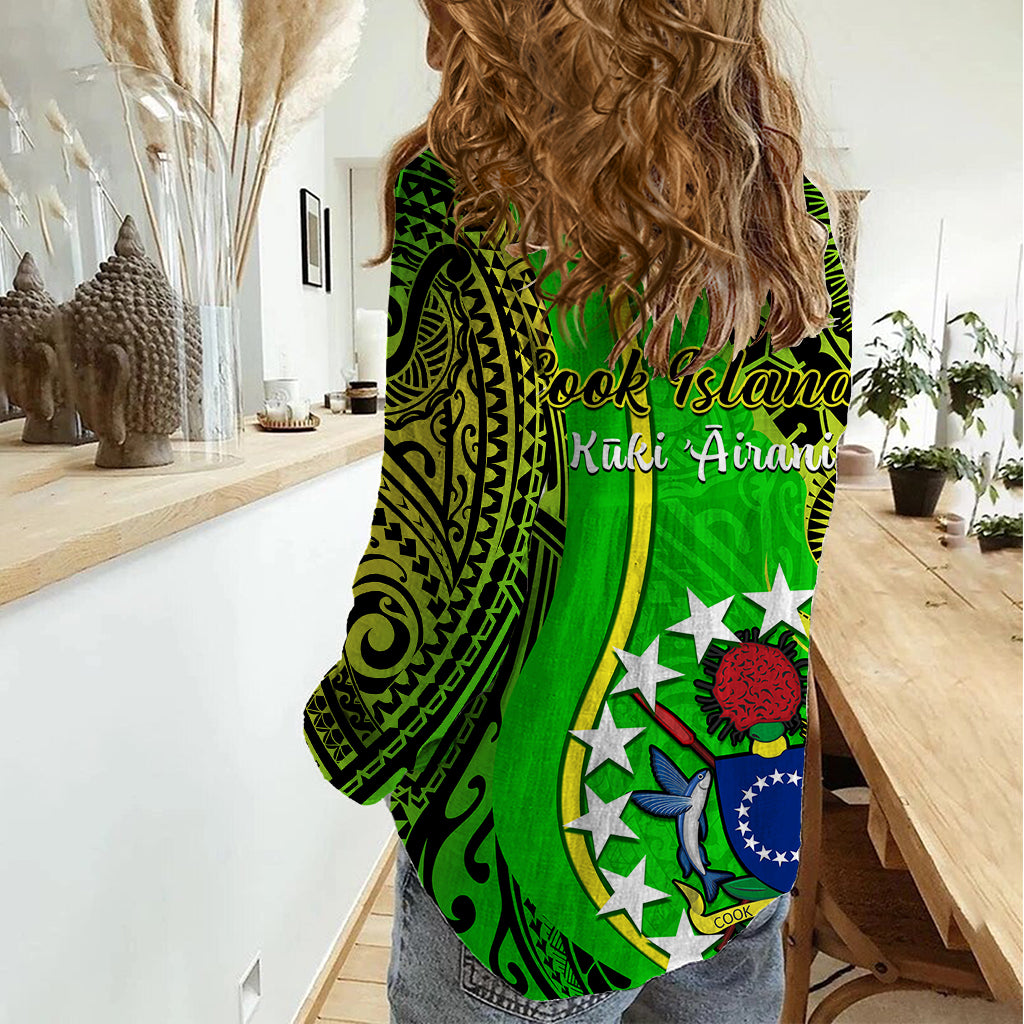 Polynesian Pride Cook Islands Women Casual Shirt Kuki Airani Coat Of Arms LT14 - Polynesian Pride