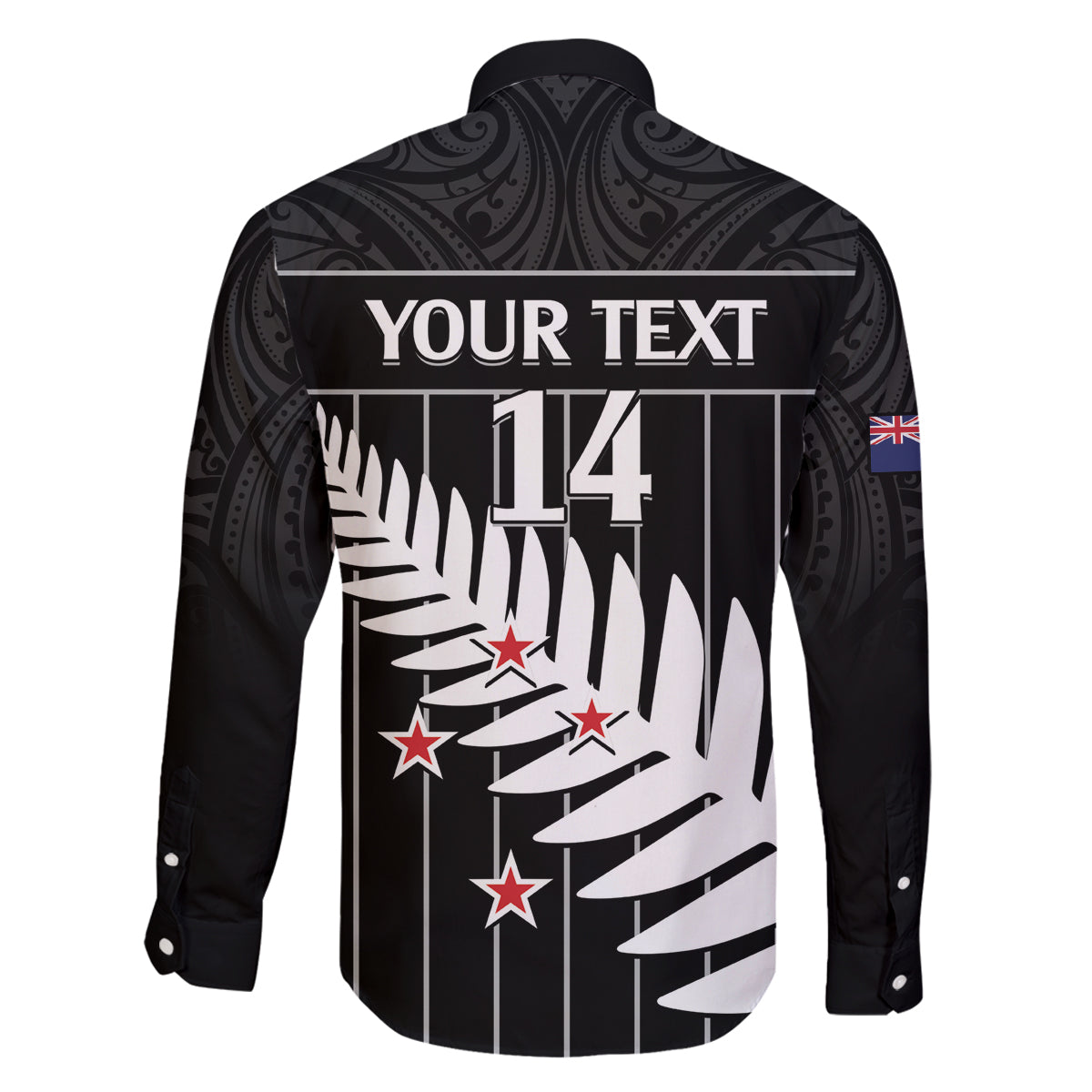 Custom New Zealand Silver Fern Cricket Family Matching Off The Shoulder Long Sleeve Dress and Hawaiian Shirt Aotearoa Maori Go Black Cap