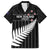 Custom New Zealand Silver Fern Cricket Family Matching Off Shoulder Maxi Dress and Hawaiian Shirt Aotearoa Maori Go Black Cap