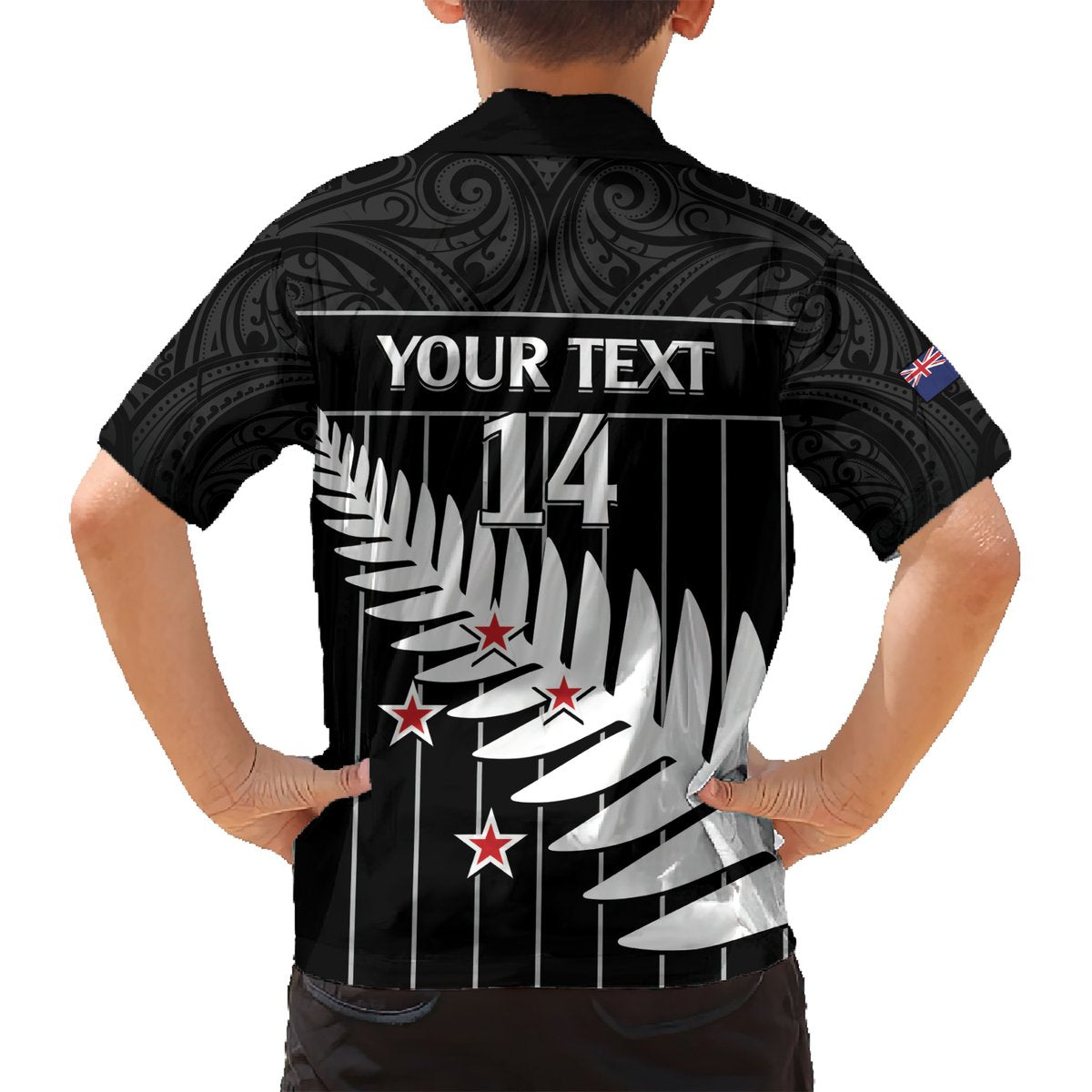 Custom New Zealand Silver Fern Cricket Hawaiian Shirt Aotearoa Maori Go Black Cap LT14 - Polynesian Pride