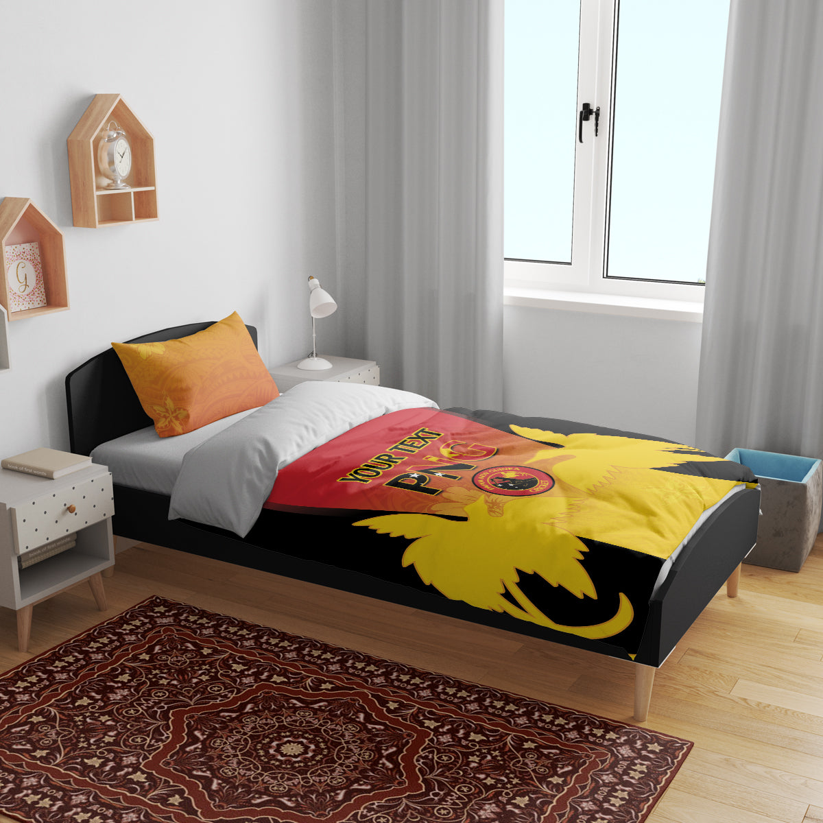 Custom Papua New Guinea Cricket Bedding Set 2024 Go PNG