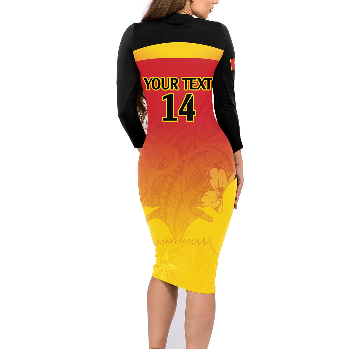 Custom Papua New Guinea Cricket Family Matching Long Sleeve Bodycon Dress and Hawaiian Shirt 2024 Go PNG