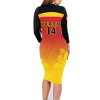 Custom Papua New Guinea Cricket Family Matching Long Sleeve Bodycon Dress and Hawaiian Shirt 2024 Go PNG