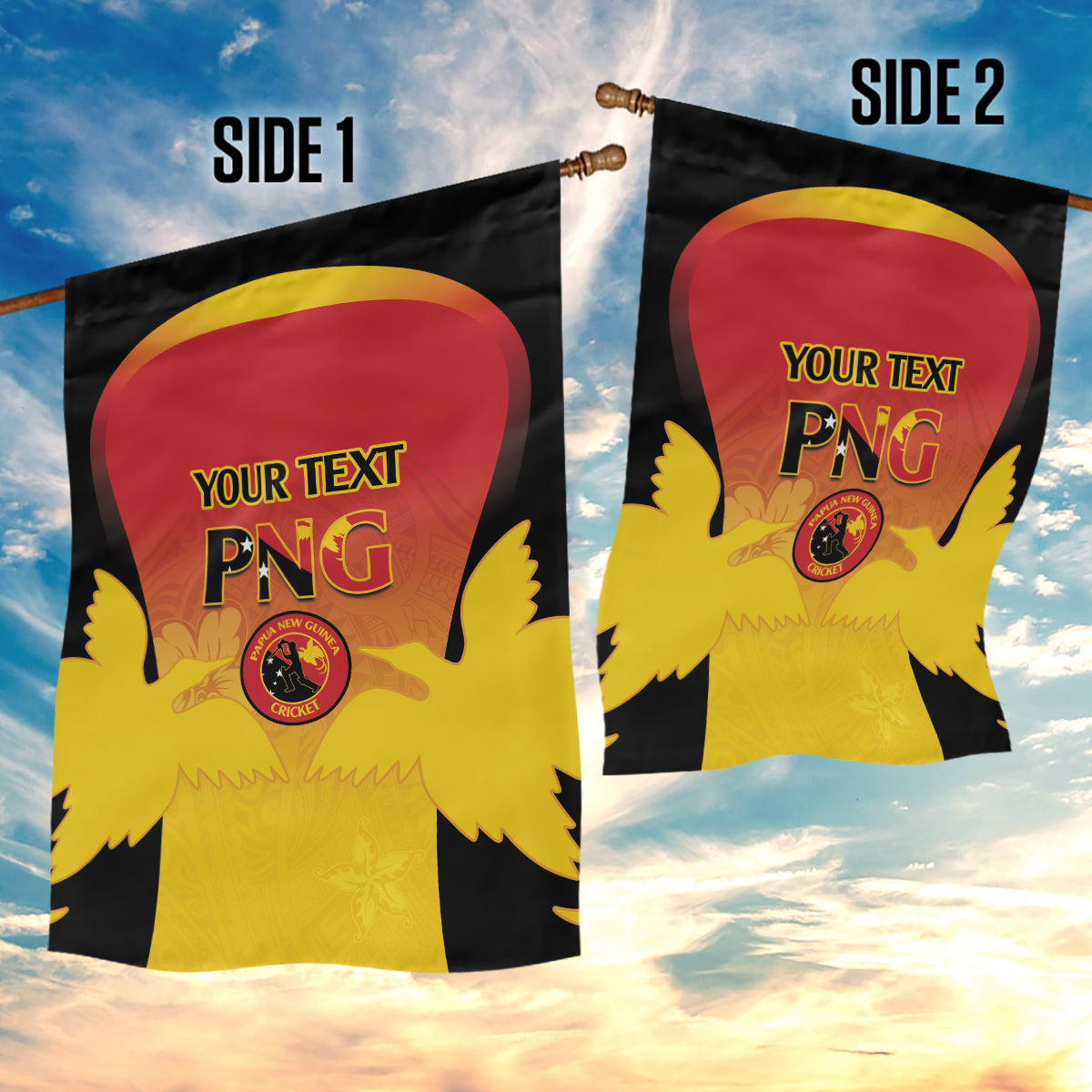 Custom Papua New Guinea Cricket Garden Flag 2024 Go PNG
