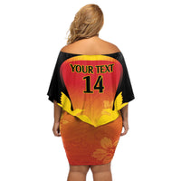 Custom Papua New Guinea Cricket Off Shoulder Short Dress 2024 Go PNG
