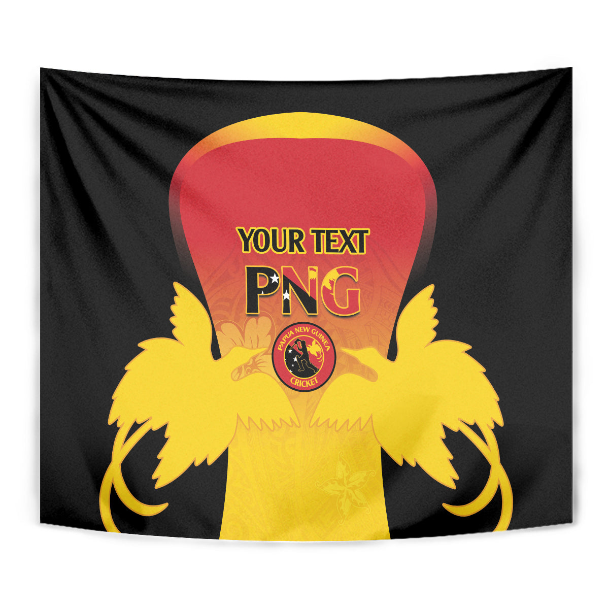 Custom Papua New Guinea Cricket Tapestry 2024 Go PNG