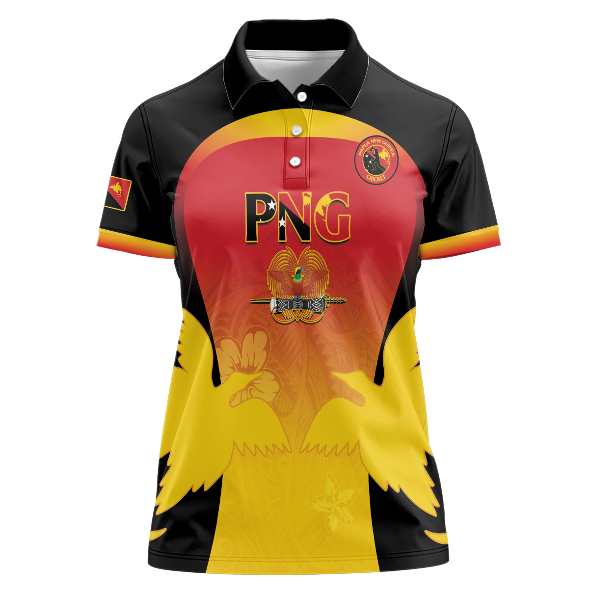 Custom Papua New Guinea Cricket Women Polo Shirt 2024 Go PNG