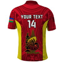 Custom New Caledonia Rugby Polo Shirt Coat Of Arms Mix Polynesian Pattern LT14 - Polynesian Pride