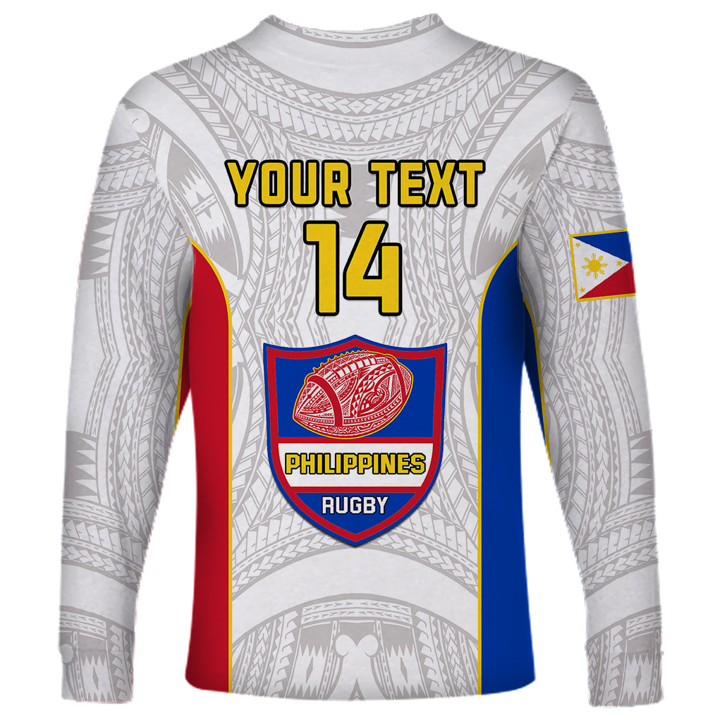 Personalised Philippines Rugby Long Sleeve Shirt Pacific Pilipinas Go Tamaraws LT14 - Polynesian Pride