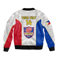 Personalised Philippines Rugby Sleeve Zip Bomber Jacket Pacific Pilipinas Go Tamaraws LT14 - Polynesian Pride