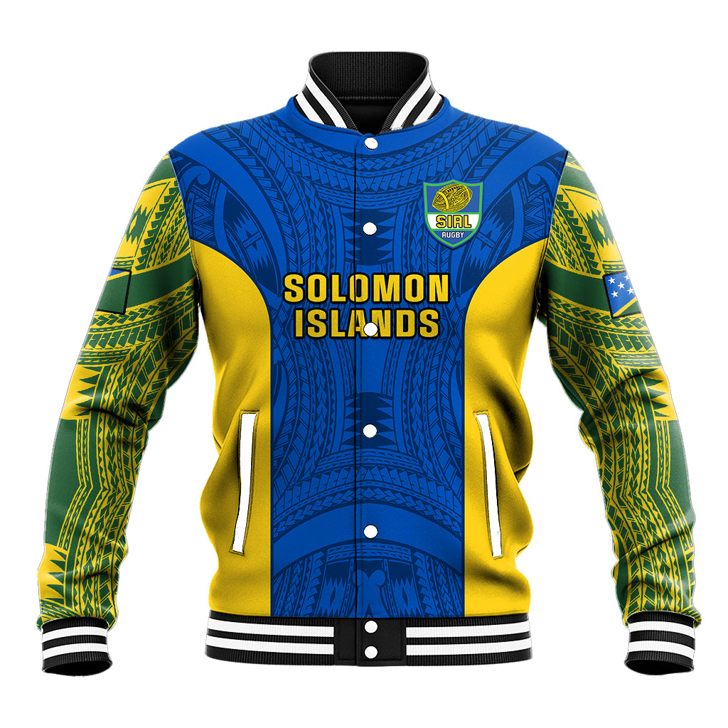 Solomon Islands Rugby Baseball Jacket Pacific Go Solies LT14 Unisex Blue - Polynesian Pride