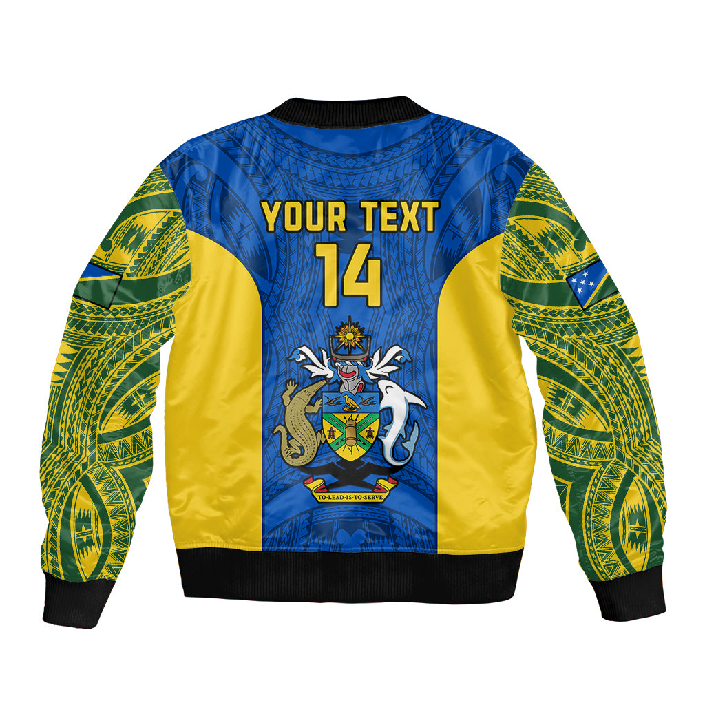 Personalised Solomon Islands Rugby Bomber Jacket Pacific Go Solies LT14 - Polynesian Pride