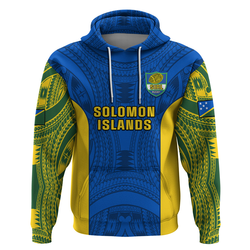 Custom Solomon Islands Rugby Hoodie Pacific Go Solies LT14 Pullover Hoodie Blue - Polynesian Pride