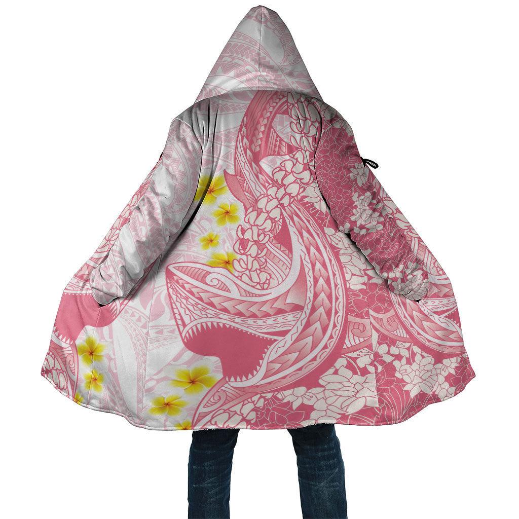 Pink Hawaii Shark Tattoo Cloak Puakenikeni Lei Plumeria Polynesian Pattern LT14 Unisex Pink - Polynesian Pride