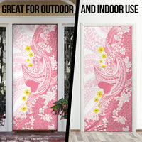 Pink Hawaii Shark Tattoo Door Cover Puakenikeni Lei Plumeria Polynesian Pattern