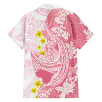 Pink Hawaii Shark Tattoo Family Matching Mermaid Dress and Hawaiian Shirt Puakenikeni Lei Plumeria Polynesian Pattern LT14 - Polynesian Pride