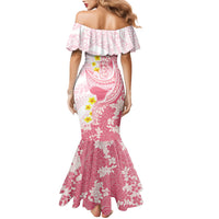 Pink Hawaii Shark Tattoo Family Matching Mermaid Dress and Hawaiian Shirt Puakenikeni Lei Plumeria Polynesian Pattern LT14 - Polynesian Pride