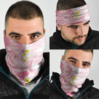 Pink Hawaii Shark Tattoo Neck Gaiter Puakenikeni Lei Plumeria Polynesian Pattern LT14 - Polynesian Pride