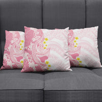 Pink Hawaii Shark Tattoo Pillow Cover Puakenikeni Lei Plumeria Polynesian Pattern