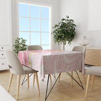 Pink Hawaii Shark Tattoo Tablecloth Puakenikeni Lei Plumeria Polynesian Pattern