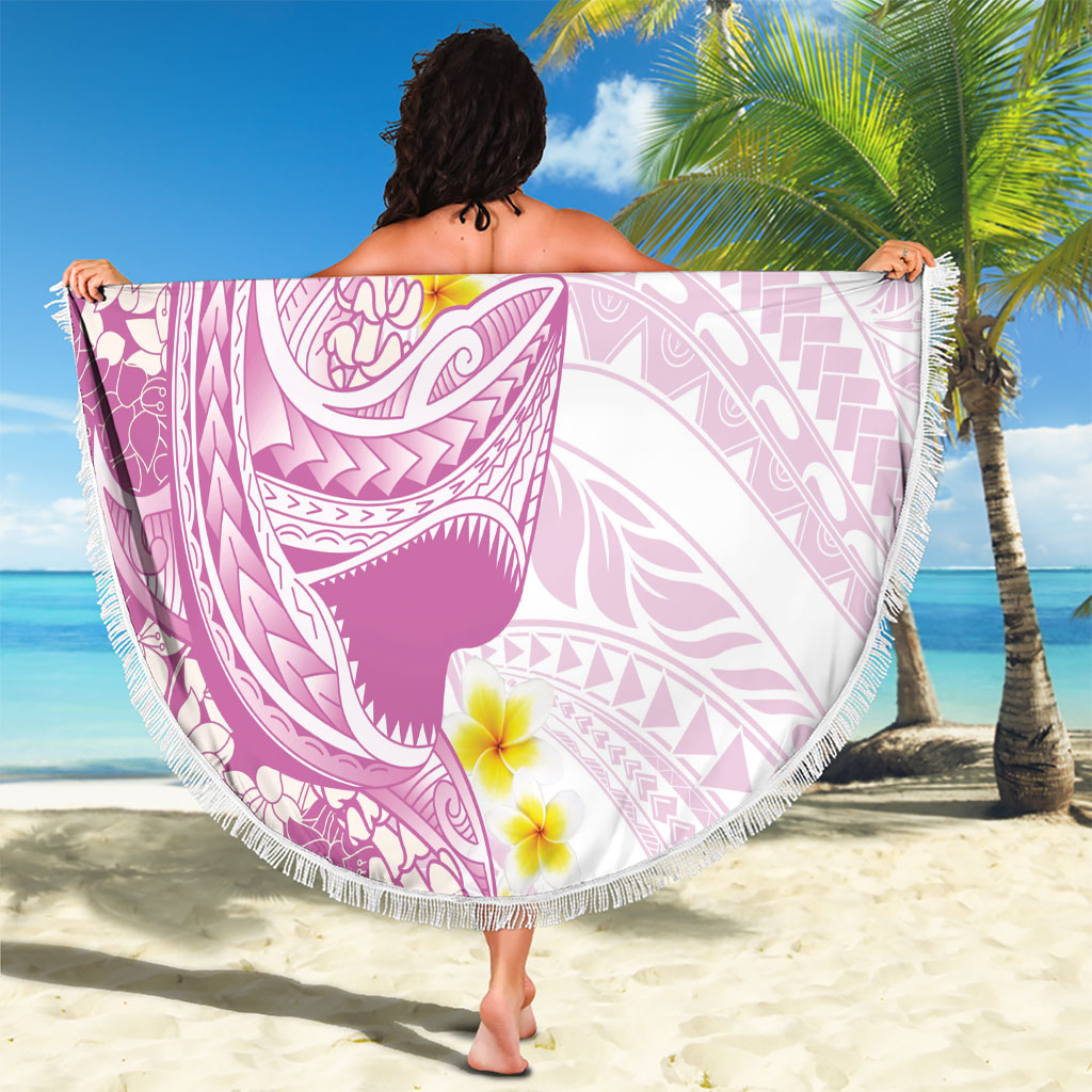 Purple Hawaii Shark Tattoo Beach Blanket Puakenikeni Lei Plumeria Polynesian Pattern