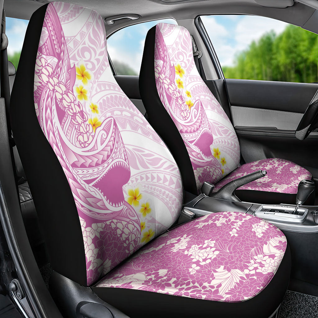 Purple Hawaii Shark Tattoo Car Seat Cover Puakenikeni Lei Plumeria Polynesian Pattern LT14 - Polynesian Pride