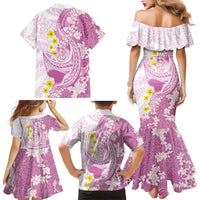 Purple Hawaii Shark Tattoo Family Matching Mermaid Dress and Hawaiian Shirt Puakenikeni Lei Plumeria Polynesian Pattern LT14 - Polynesian Pride
